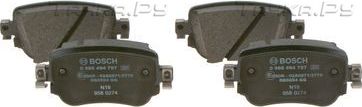 Тормозные колодки Bosch (Low-Metallic) задние для SEAT Leon III 2016-2020. Артикул 0 986 494 797