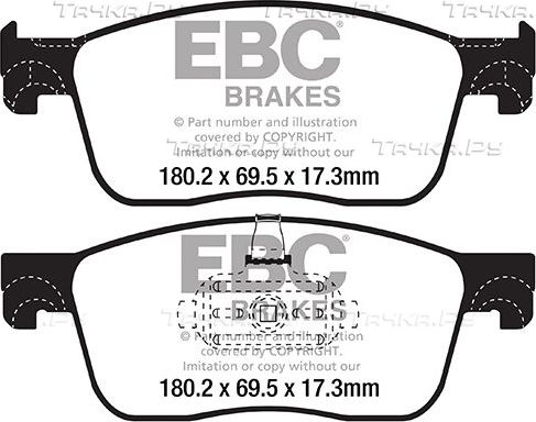 Тормозные колодки EBC Brakes передние для Toyota ProAce II 2016-2026. Артикул DP22308