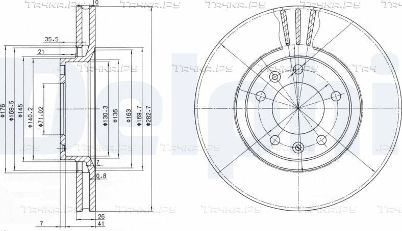 Тормозной диск Delphi. Артикул BG2688