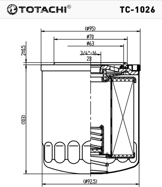 TOTACHI TC-1026 C-103 15601-96001 MANN W 920/80 Totachi. Артикул TC1026
