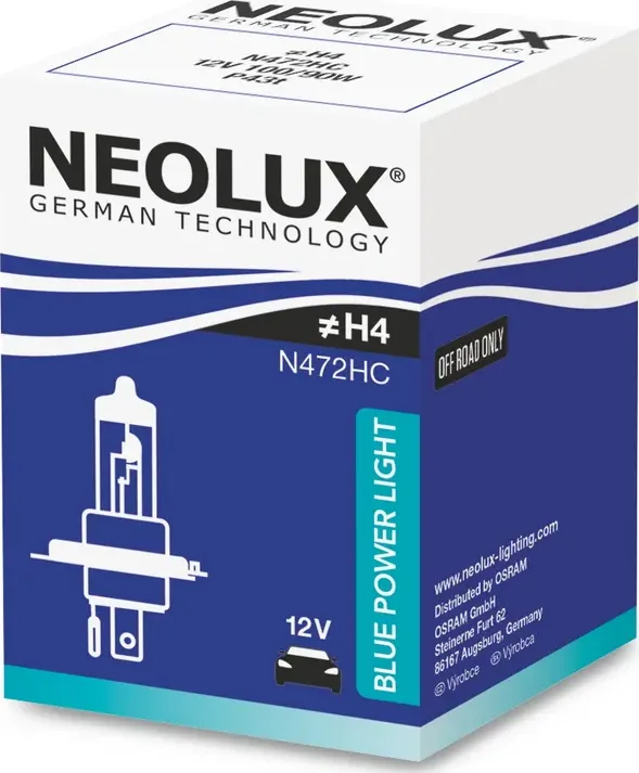 ЛАМПА ГАЛОГЕН.H4 12 V 100/90 W BLUE POWER LIGHT (NEOLUX). Артикул N472HC