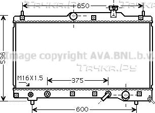 Радиатор охлаждения двигателя AVA для Toyota Estima II 2000-2006. Артикул TO2336