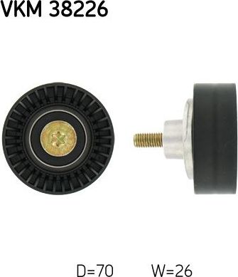 Направляющий (ведущий) ролик приводного поликлинового ремня SKF. Артикул VKM 38226
