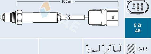 Лямбда-зонд (кислородный датчик) FAE для Mercedes-Benz E-Класс III (W211, S211) 2002-2009. Артикул 75155