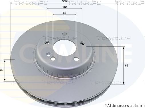 Тормозной диск Comline Comline передний для Mercedes-Benz C-Класс IV (W205, C205) 2014-2026. Артикул ADC5022V
