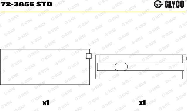 Вкладыши коренные Glyco для Mercedes-Benz Vito II (W639) 2003-2014. Артикул 72-3856 STD