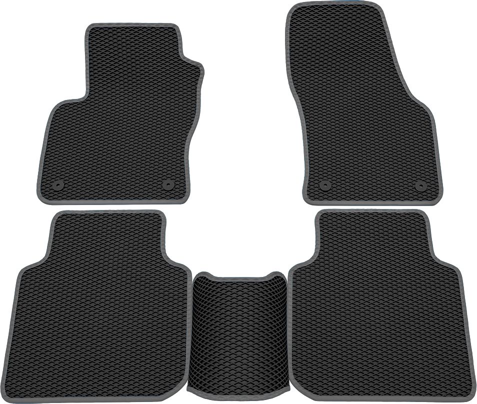 Коврики Rezkon EVA для салона Skoda Kodiaq 2017-2026 Серый кант. Артикул 9030030102