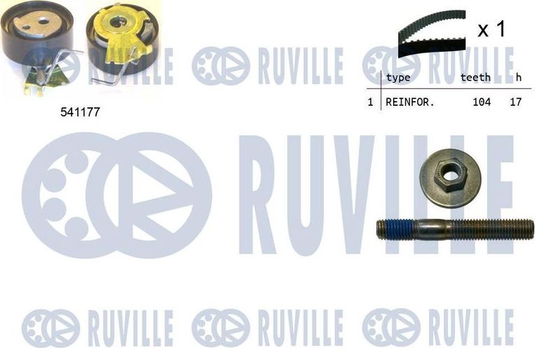 Ремень ГРМ с роликами (комплект) Ruville. Артикул 550051