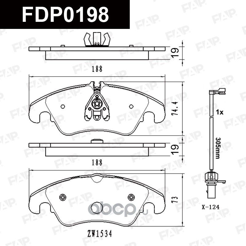 Колодки тормозные передние (FAP). Артикул FDP0198