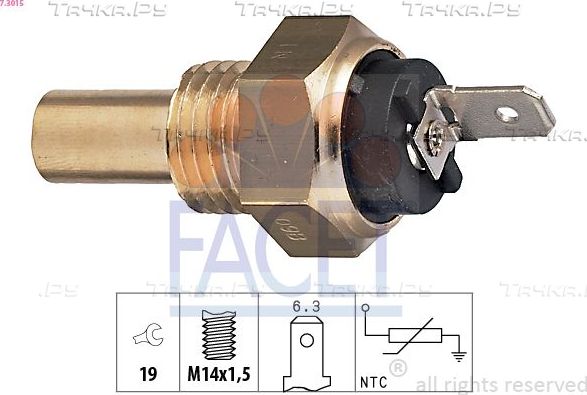 Датчик температуры охлаждающей жидкости Facet Made in Italy - OE Equivalent для BMW 5 I (E12) 1974-1981. Артикул 7.3015