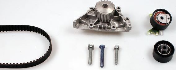 Помпа (водяной насос) с комплектом ремня ГРМ Hepu для Peugeot 307 I 2003-2004. Артикул PK08940