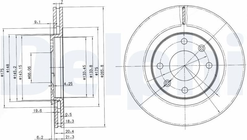 Тормозной диск Delphi. Артикул BG2387