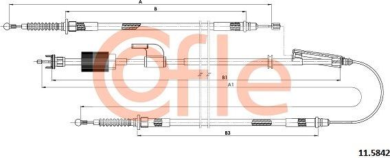 Трос ручника (тросик ручного тормоза) Cofle задний для Opel Zafira C 2011-2019. Артикул 92.11.5842