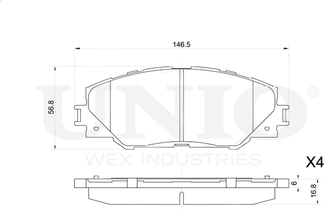 Колодки тормозные дисковые, комплект (Unio). Артикул BRP-20388