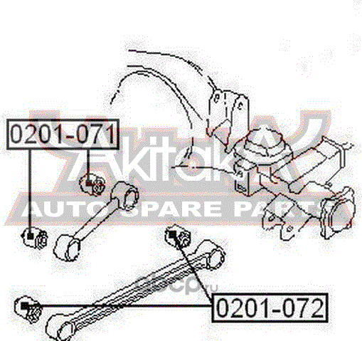 Сайлентблок заднего рычага подвески Asva. Артикул 0201-071