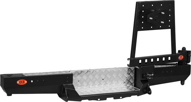 Бампер силовой OJ задний с универсальной правой калиткой и возможностью установки лебёдки для УАЗ Буханка 3741, 3909, 2206, 3962 1965-2026. Артикул 03.102.22