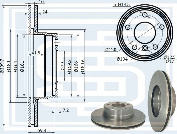 Диск тормозной передний (Starke). Артикул 171924