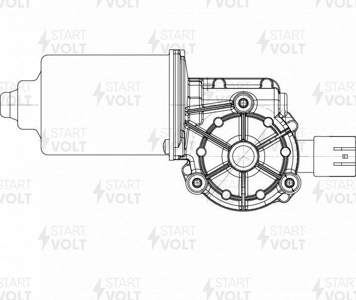 Мотор стеклоочистителя (моторчик дворников) StartVOLT. Артикул VWF 0563