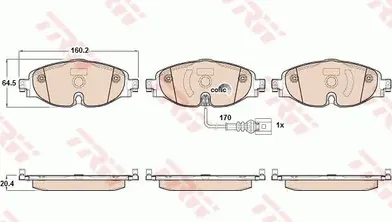 КОЛОДКИ ДИСКОВЫЕ ПЕРЕДНИЕ AUDI A3. VW GOLF VII 1.2TSI-1.8TFSI/2.0TDI 12 (Lucas). Артикул GDB1956
