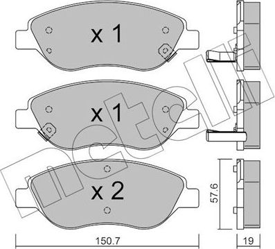 Тормозные колодки Metelli передние для Fiat Tipo 356 2015-2026. Артикул 22-0577-2
