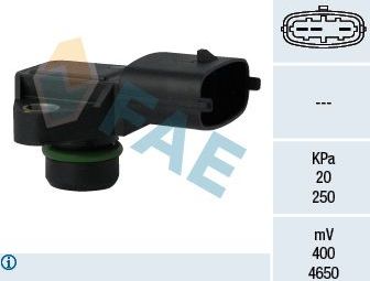 Датчик абсолютного давления (ДАД, MAP) FAE для Hyundai Santa Fe I 2001-2006. Артикул 15123
