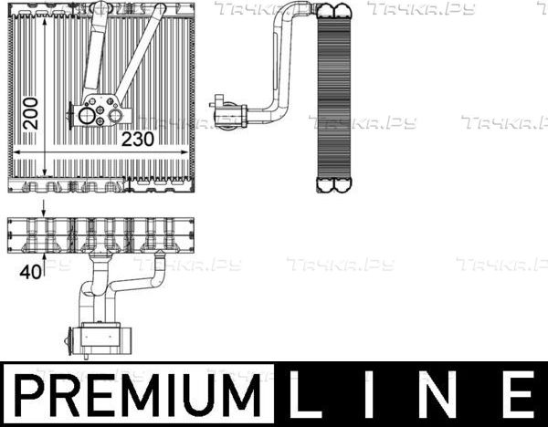 Испаритель кондиционера Mahle Premium для Skoda Rapid I 2012-2015. Артикул AE 93 000P