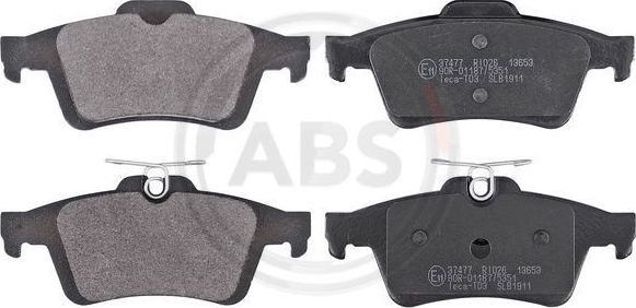 Тормозные колодки ABS задние для Volvo S40 II 2004-2012. Артикул 37477