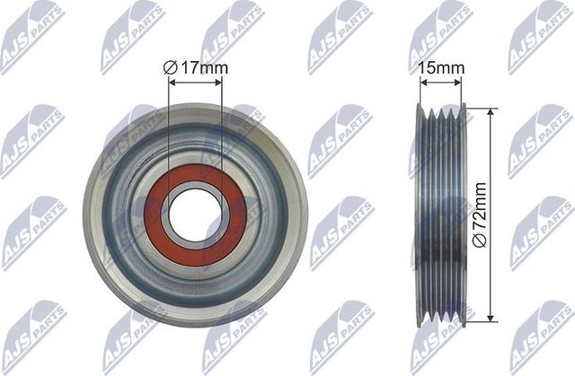 Направляющий (ведущий) ролик приводного поликлинового ремня NTY (Металл). Артикул RNK-HD-007
