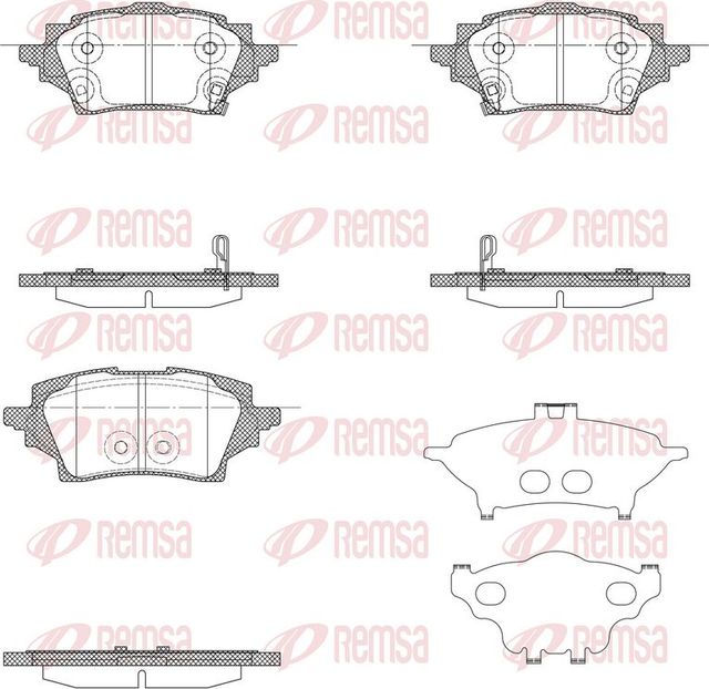 Тормозные колодки Remsa задние для Toyota Corolla E210 2019-2026. Артикул 1859.02