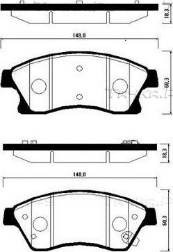 Тормозные колодки HSB. Артикул HP2021