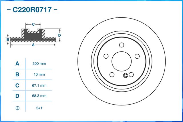 Диск тормозной задний (Cworks). Артикул C220R0717