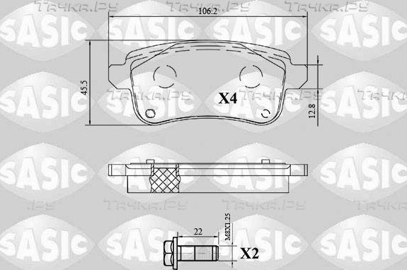 Тормозные колодки Sasic задние для Renault Scenic IV 2016-2026. Артикул 6214049