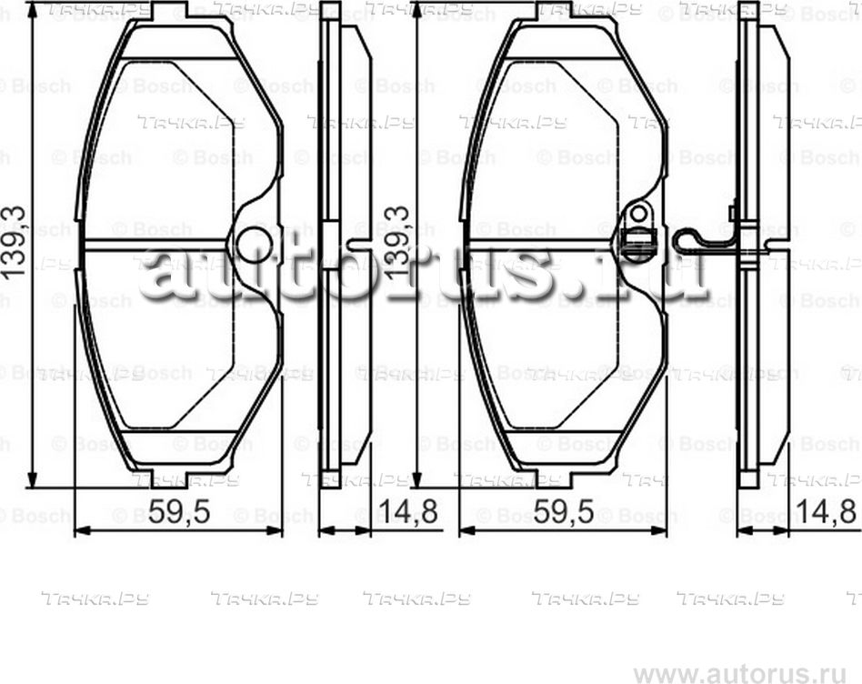 Колодки тормозные передние (Bosch). Артикул 0986495147