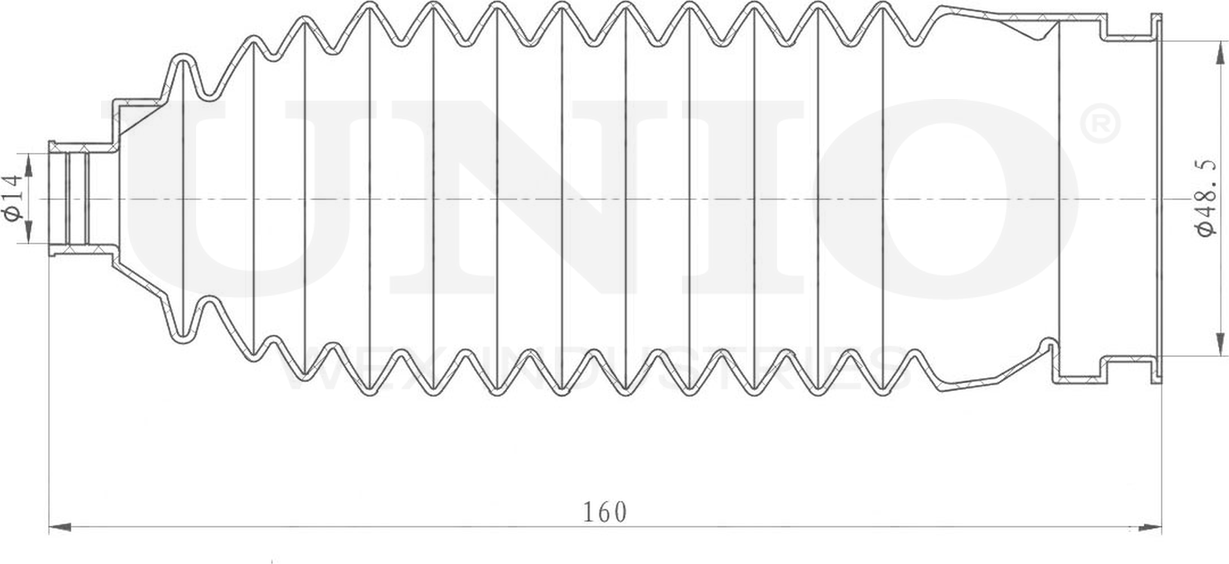 Пыльник рулевой рейки (Unio). Артикул DUC-20024