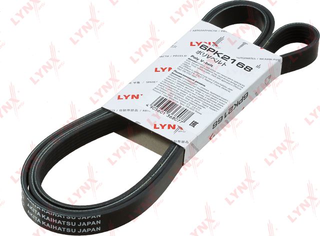 Приводной ремень поликлиновой LYNXauto. Артикул 6PK2168