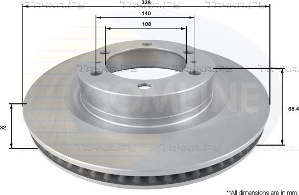 Тормозной диск Comline COATED. Артикул ADC2505V