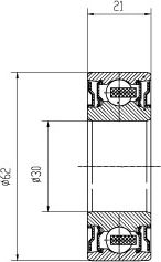 Подшипник полуоси Trialli. Артикул CT 1129