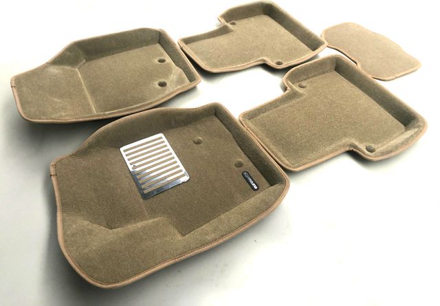 Коврики текстильные Euromat 3D Lux для салона Volvo XC90 2002-2014. БЕЖЕВЫЕ. Артикул EM3D-005508T