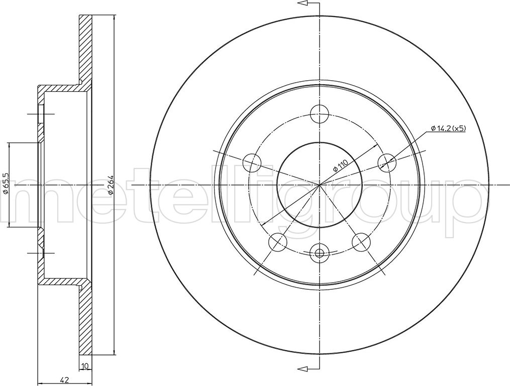 Тормозной диск Metelli. Артикул 23-0489C