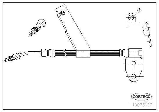 Тормозной шланг Corteco задний правый для Dodge Neon II 2002-2005. Артикул 19035107