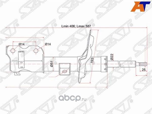 Стойка передняя NISSAN TEANA 03-08 LH (SAT). Артикул ST543039Y026