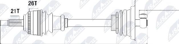 Полуось (привод в сборе, приводной вал) NTY. Артикул NPW-RE-013