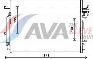 Радиатор кондиционера (конденсатор) AVA (алюминий). Артикул AUA5217D