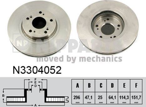 Тормозной диск Nipparts. Артикул N3304052