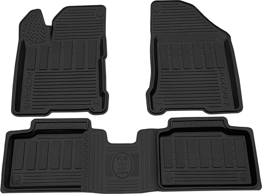Коврики Rezkon резиновые (стандарт) для салона Lada Vesta 2015-2026. Артикул 1039045100