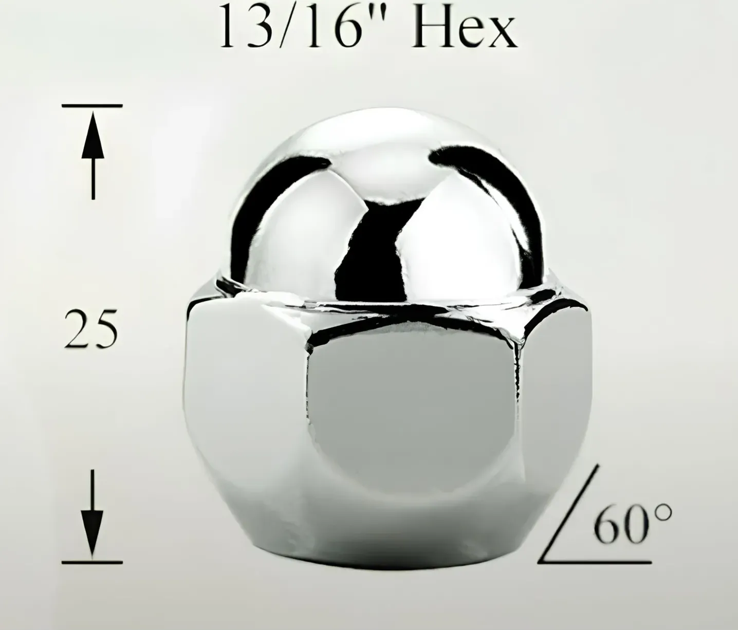 Гайка колесная M12x1.5x25. конус. кл.21. закрытая. хром для а/м Mazda/Hyundai/KI (Airline). Артикул ASCR011