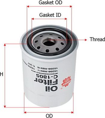 Масляный фильтр Sakura. Артикул C-1805