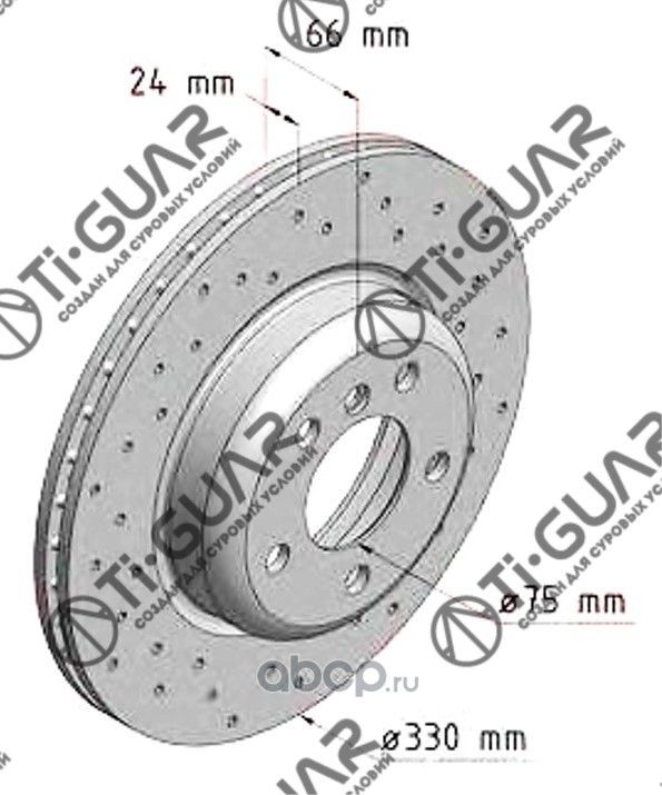 Диск тормозной (TI-Guar). Артикул TG34116794429