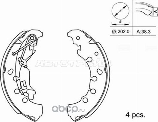 Колодки тормозные барабанные зад OPEL CORSA D 06-1 (SAT). Артикул ST280248