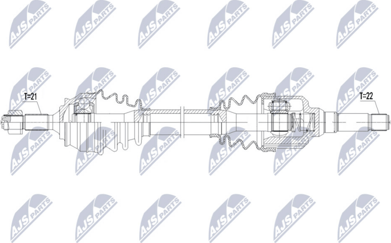 Полуось (привод в сборе, приводной вал) NTY. Артикул NPW-CT-095